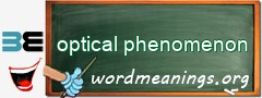 WordMeaning blackboard for optical phenomenon